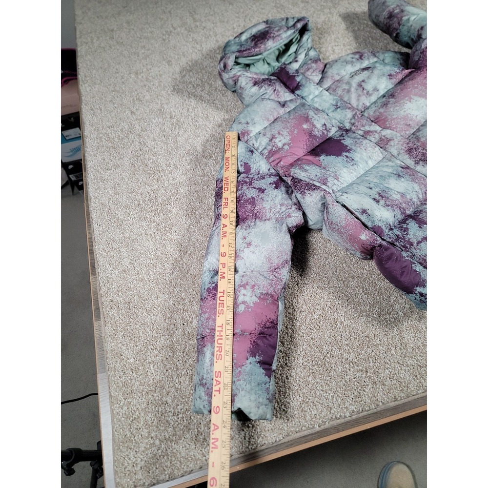 The North Face Puffer Jacket Womens Large Goose Down 700 Fill Hooded Ski Printed - Picture 15 of 16